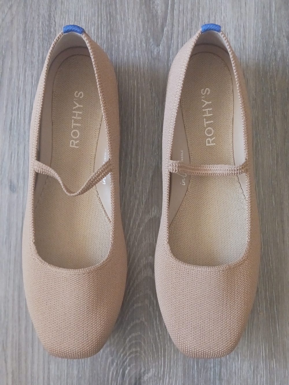 Rothy's Women's Beige Mary Jane Flat - Neutral Knit Slip-On, Size 8.5